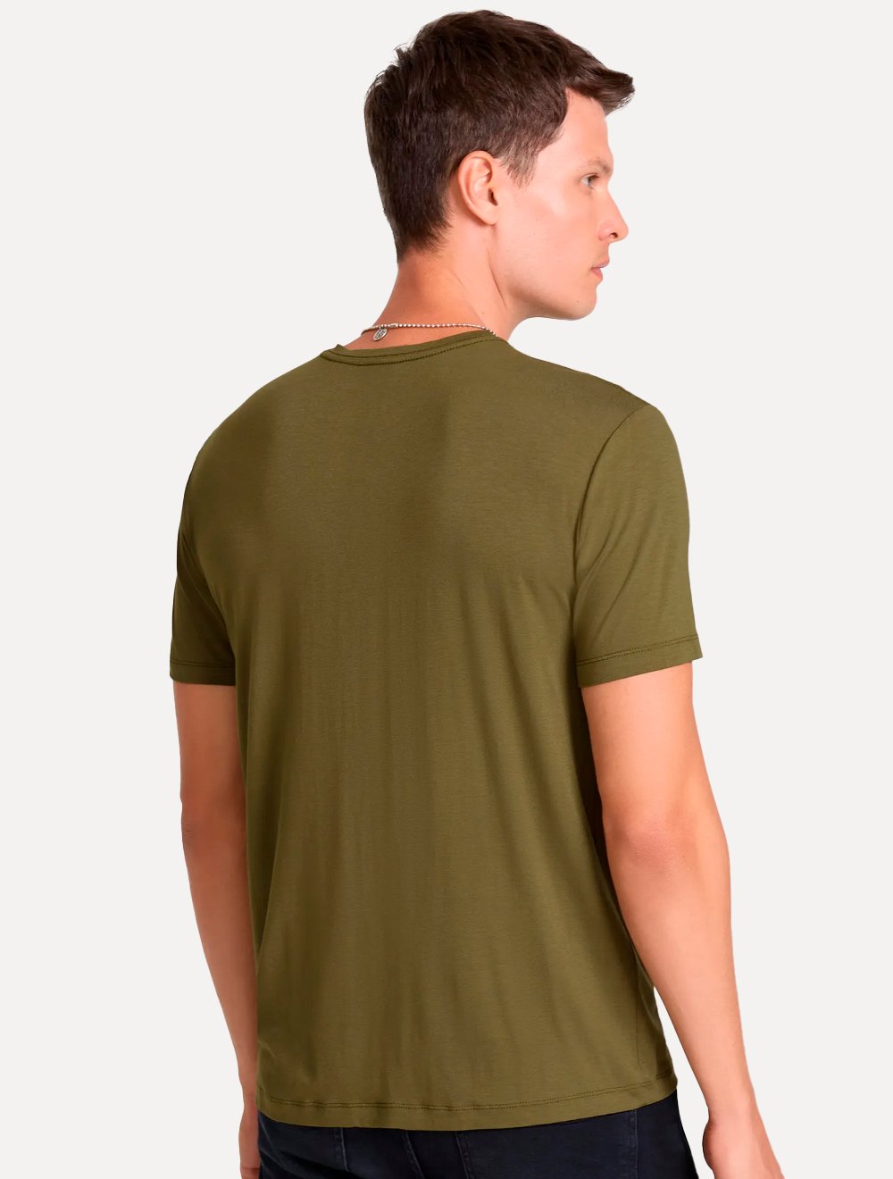 Camiseta John John Masculina Slim Fit Viscose Rubber Verde Militar