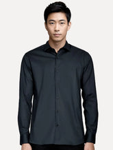 Camisa Aramis Masculina Slim Tricoline Liso Stretch Marinho Escuro