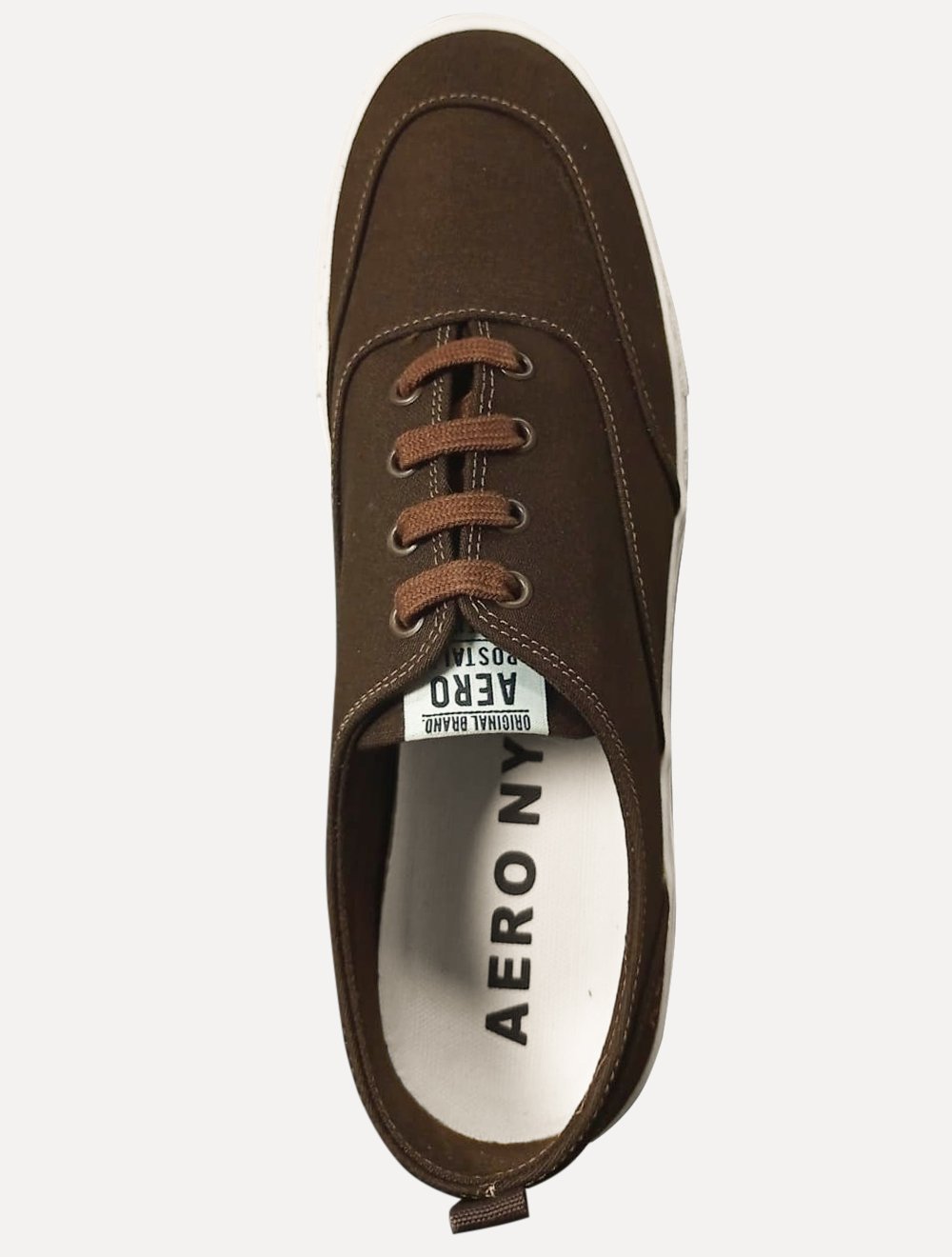 Tênis Aeropostale Masculino Casual Lona Baixo A87 Bordado Marrom Café