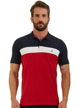 Polo Nautica Masculina Piquet Colorblock Sail Branca/Vermelha/Marinho