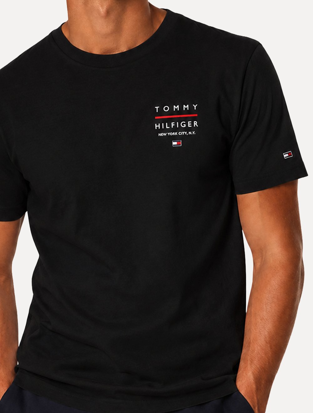 Camiseta Tommy Hilfiger Masculina Regular Logo Brand Love RWB Preta