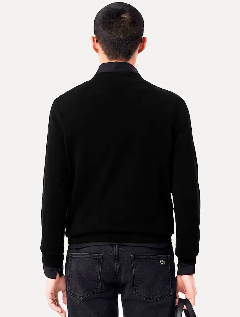 Suéter Lacoste Masculino Regular Fit Gola Redonda Logo Preto