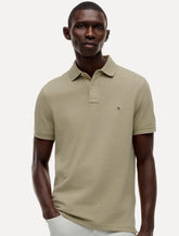 Polo Tommy Hilfiger Masculina Slim Piquet 1985 Cáqui Médio