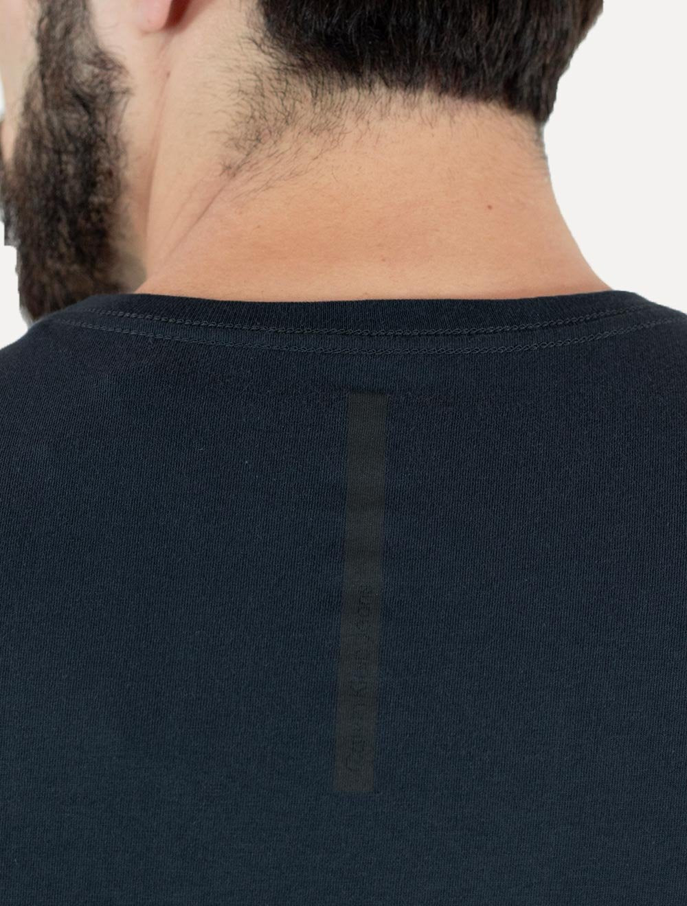 Camiseta Calvin Klein Jeans Masculina Manga Longa Institutional Azul Marinho