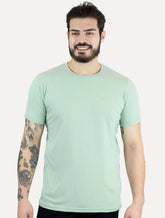 Camiseta Ellus Masculina Cotton Slim Easa Mono Verde Claro