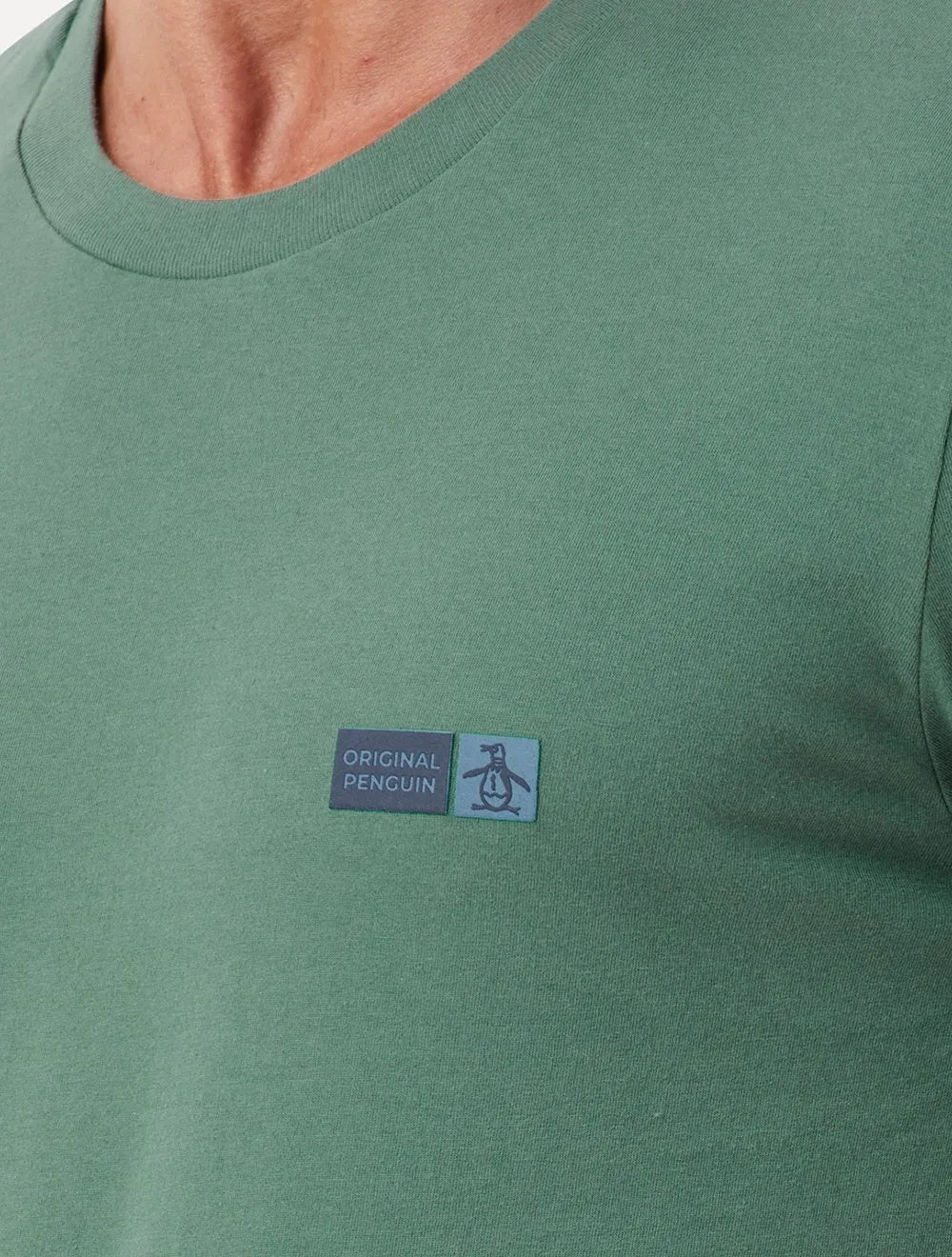 Camiseta Original Penguin Masculina Slim Rubber Logo Verde