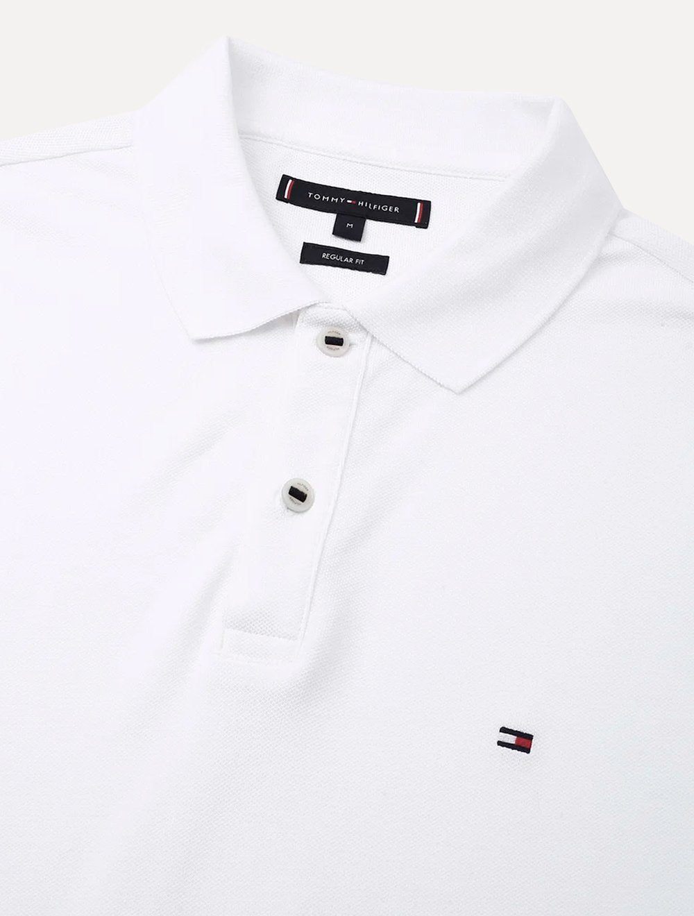 Polo Tommy Hilfiger Masculina Regular Piquet Under Placket Detail Branca