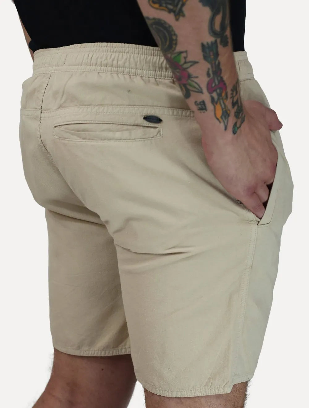Short Aramis Masculino Elástico Color Liso Cáqui