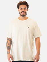 Camiseta Calvin Klein Jeans Masculina CK Rubber Off-White
