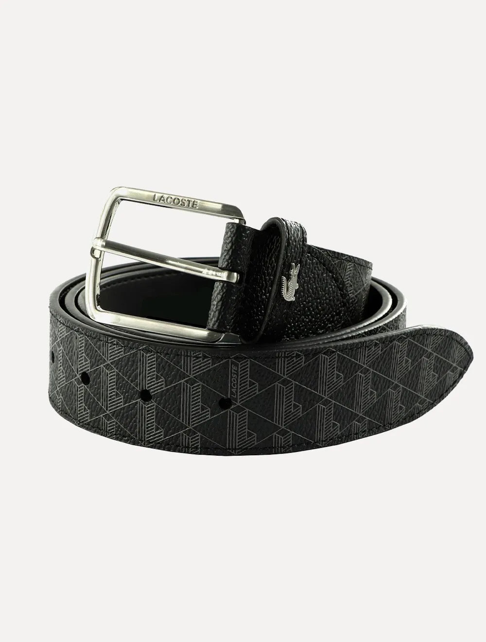 Cinto Lacoste Masculino The Blend Monogram Print Preto