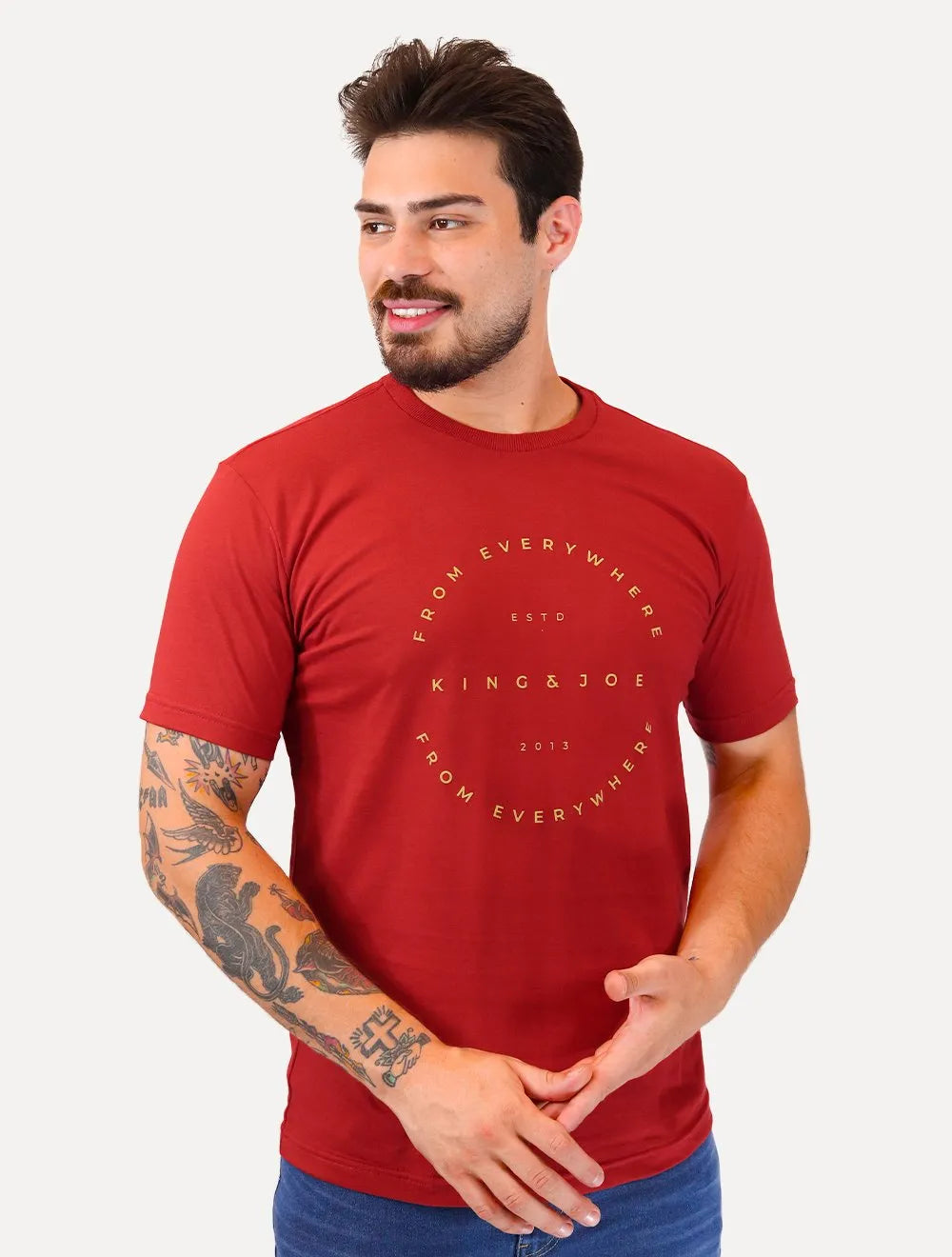Camiseta King & Joe Masculina Circle From Everywhere Vermelho