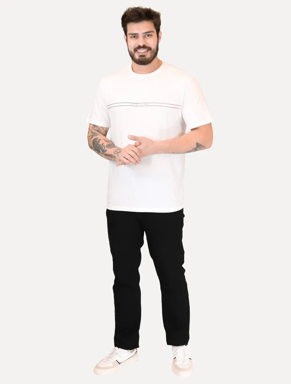 Calça Tommy Hilfiger Masculina Regular Straight Denton Chelsea Preta