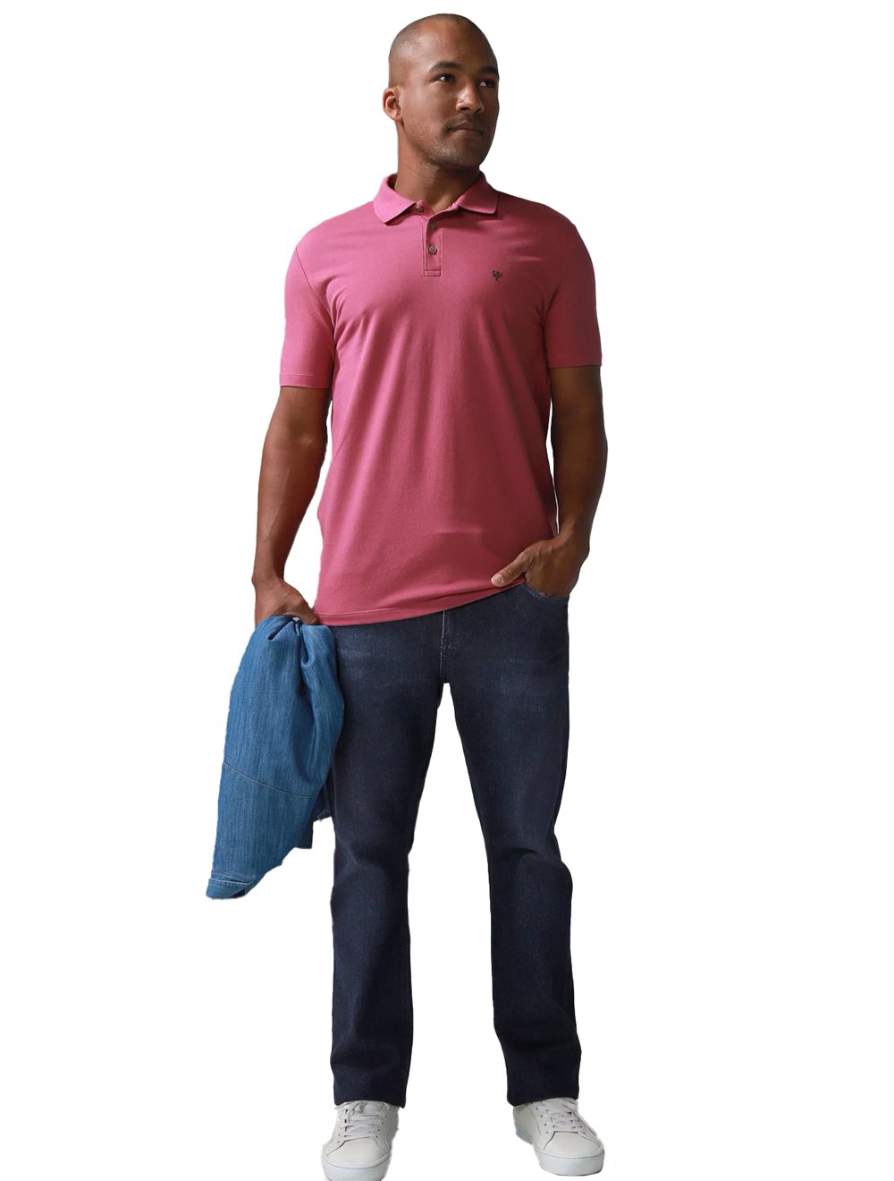 Polo Calvin Klein Jeans Masculina Piquet Omega Logo Rosa Escuro