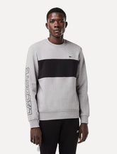 Moletom Lacoste Masculino Jogger 3D Print Colorblock Cinza/ Preto
