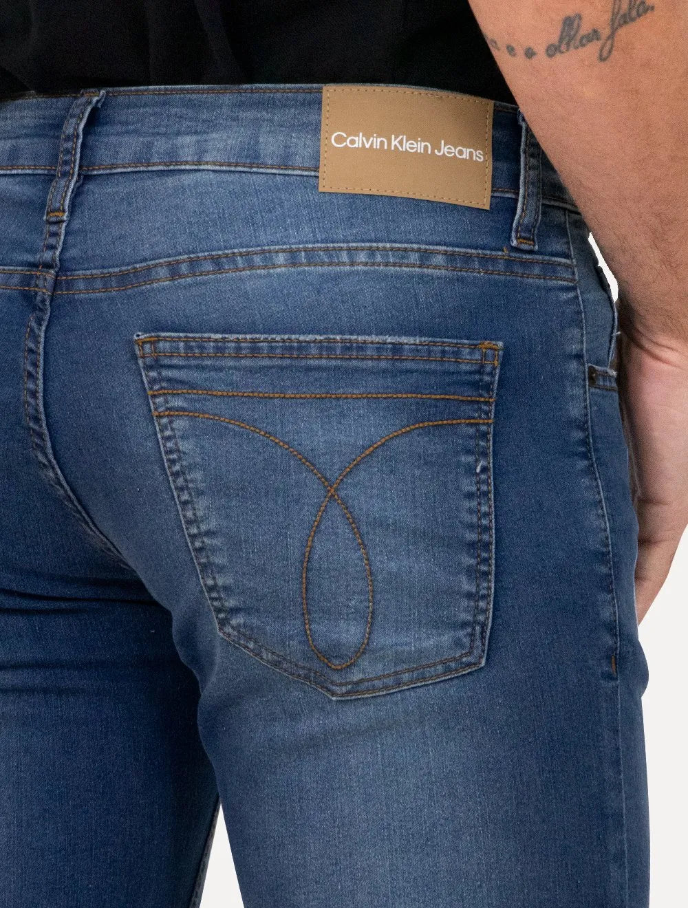 Calça Calvin Klein Jeans Masculina Skinny 5 Pockets Stretch Cintura Baixa Clara