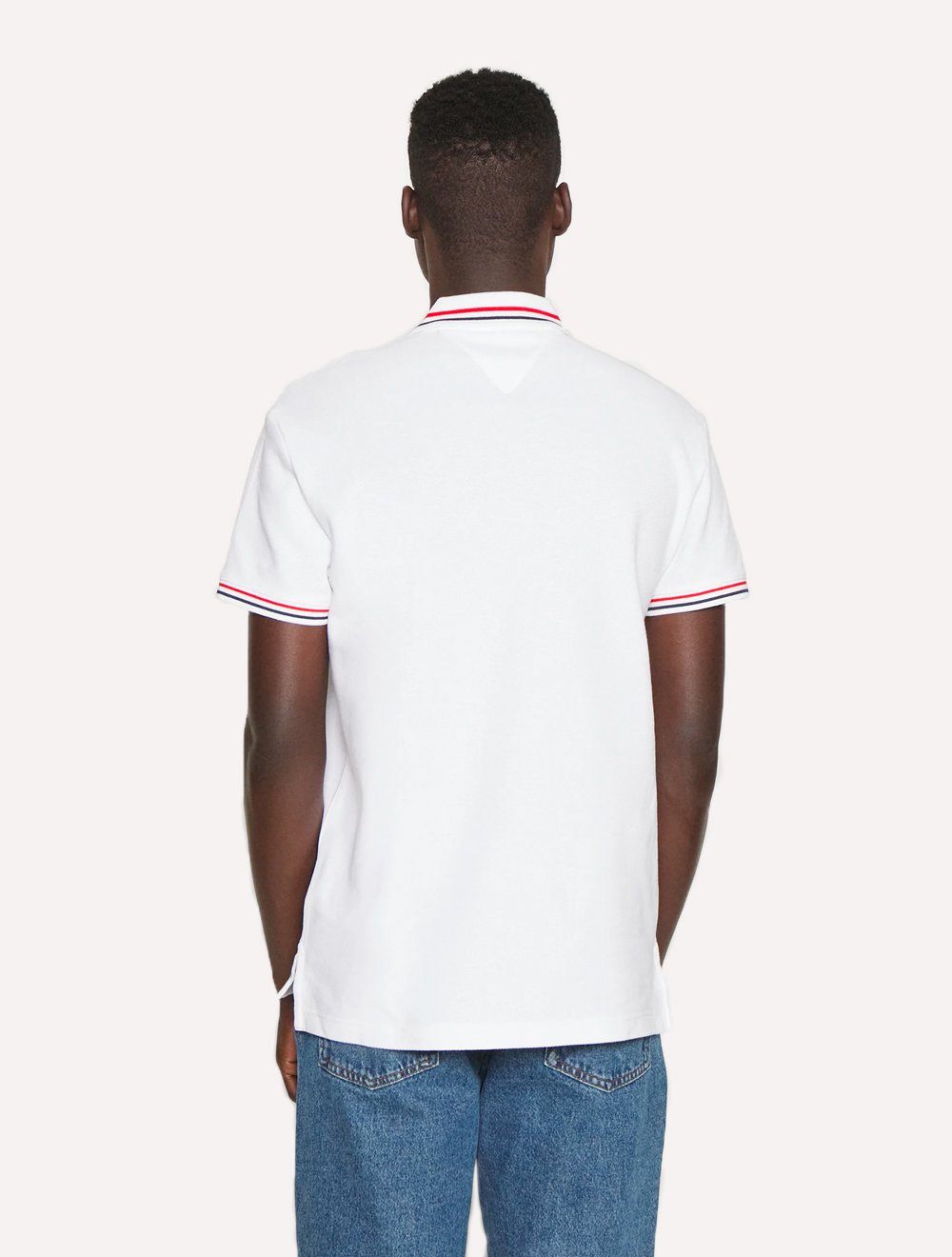 Polo Tommy Jeans Masculina Piquet Regular Graphic Tipped Branca
