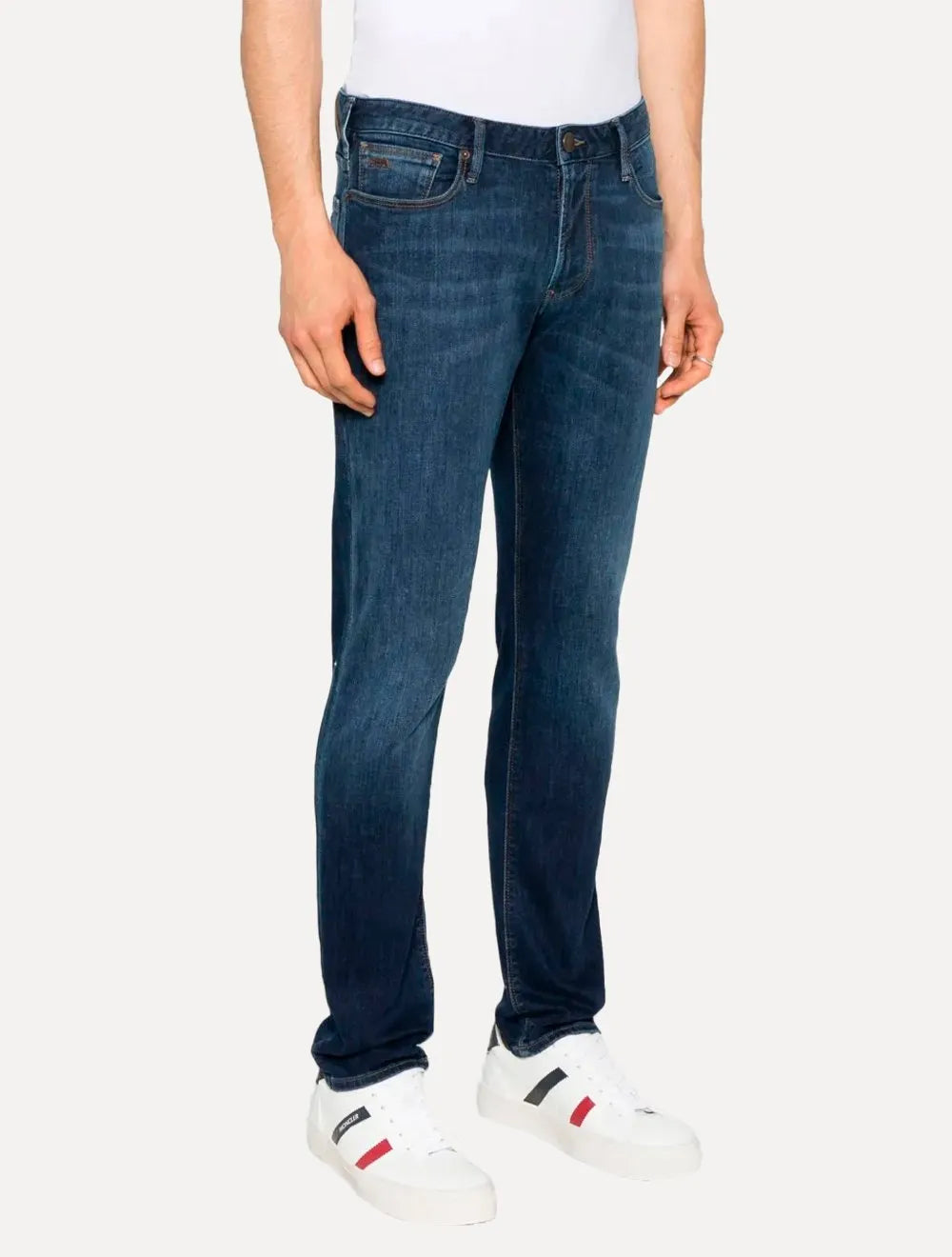 Calça Jeans Empório Armani Masculina J45 Slim Fit Azul Médio