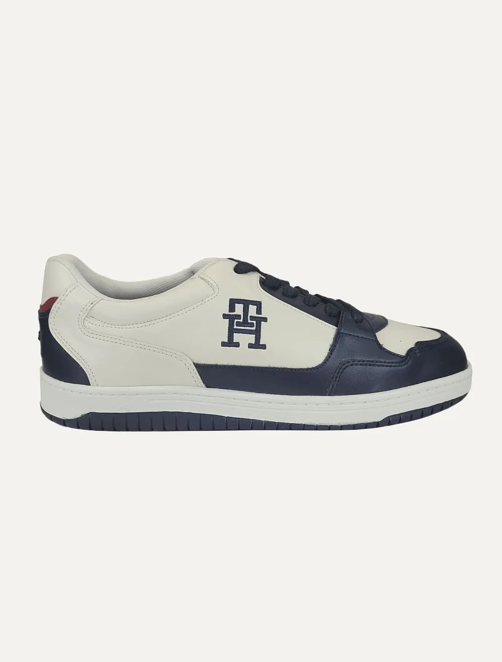 Tênis Tommy Hilfiger Masculino Couro Basket 2C Mix Suede Azul Marinho