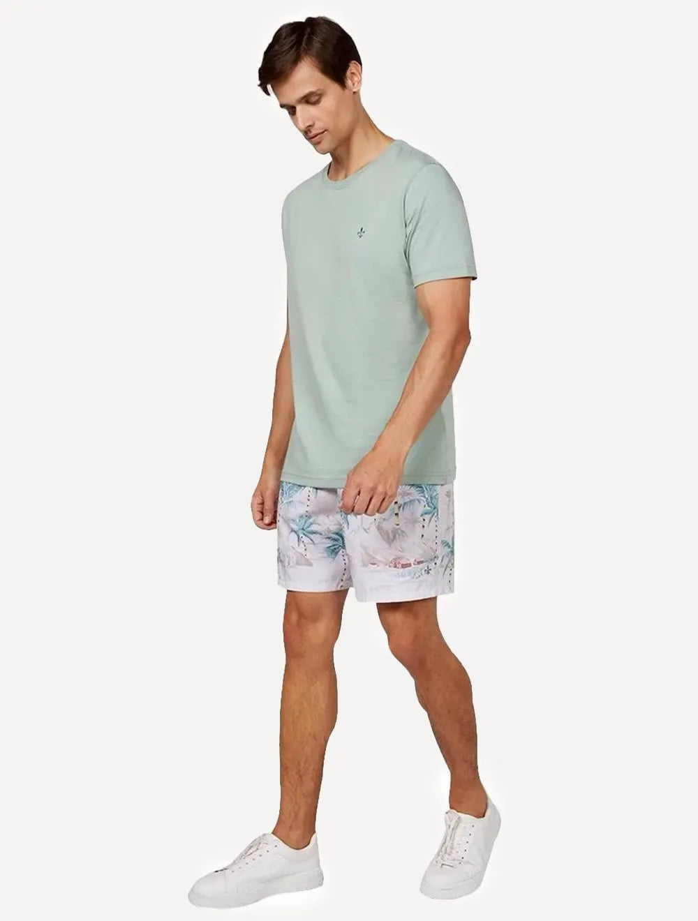 Camiseta Dudalina Masculina Ultrasoft Pima Cotton Logo Verde Claro