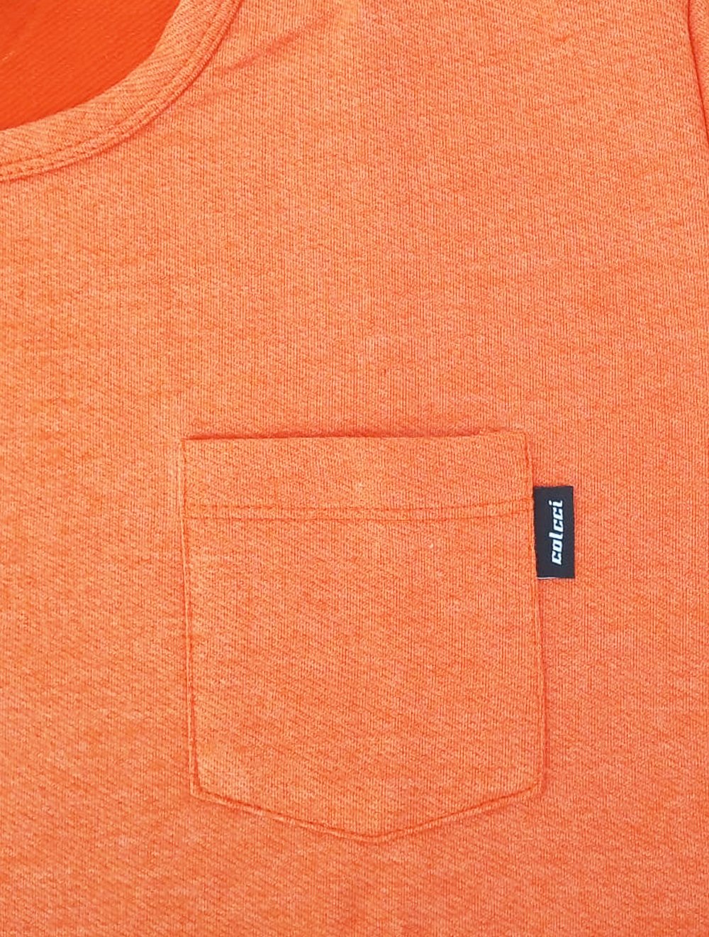 Moletom Colcci Masculino Crewneck Pocket Tag Laranja Mescla