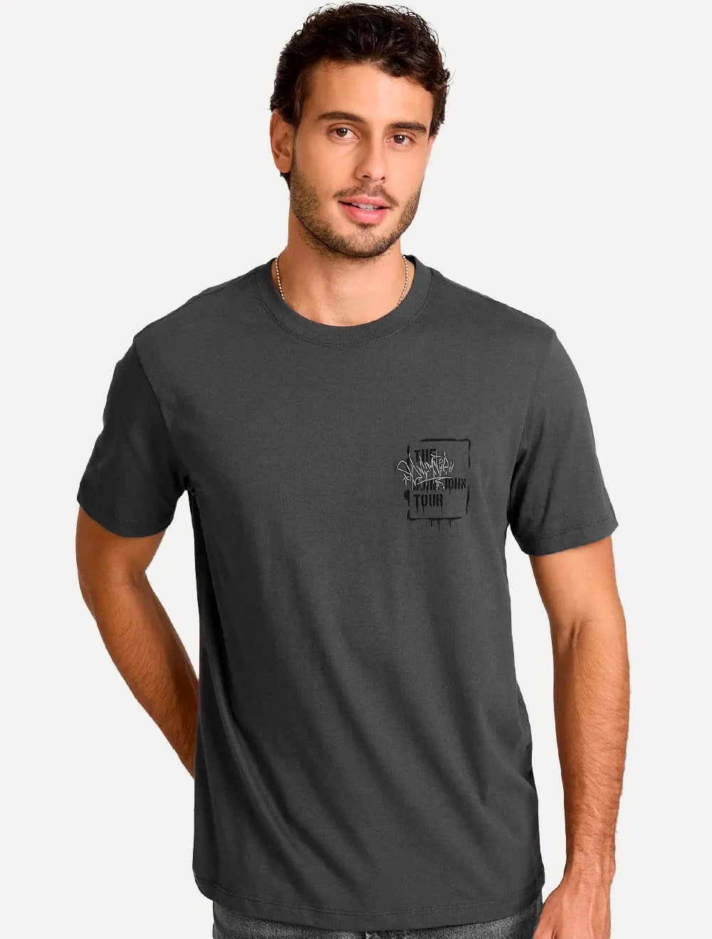 Camiseta John John Masculina Regular Fit Unlimited Cinza Escuro