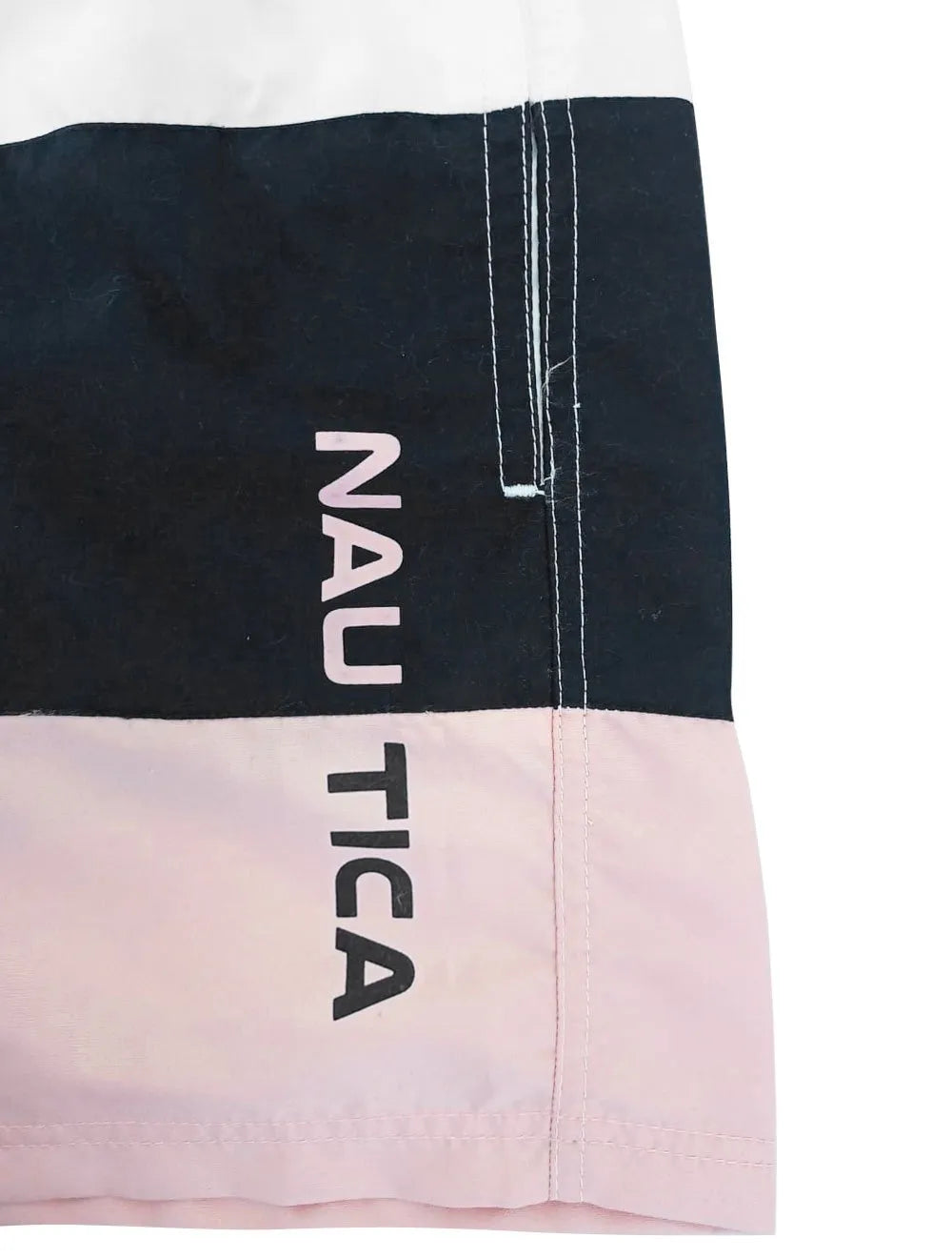 Short Nautica D'Água Colorblock Logo Branco Marinho e Rosa