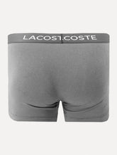 Cuecas Lacoste Boxer Long Colored Lettered Waist Branca/Grafite/Preta Pack 3UN