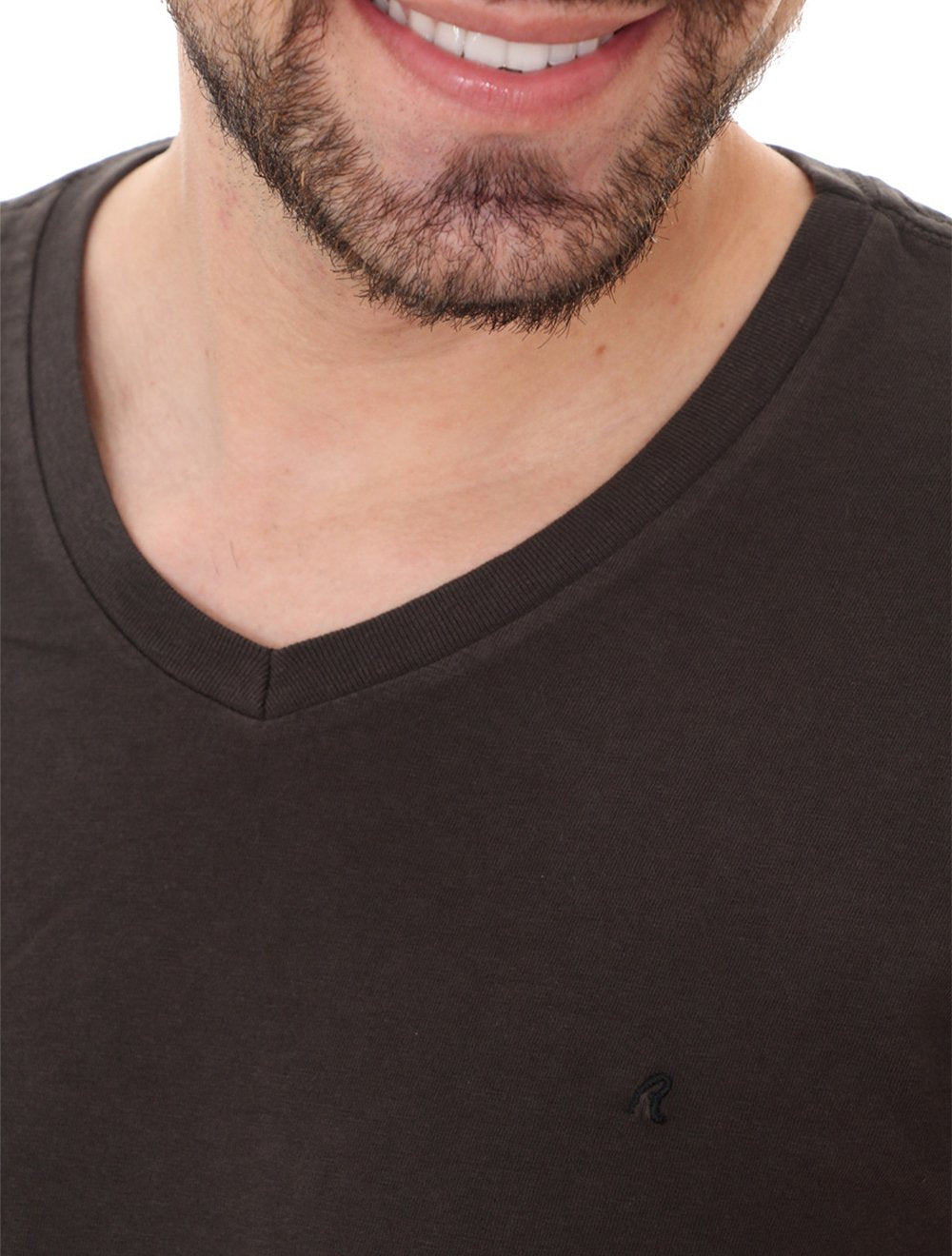 Camiseta Replay Masculina R Basic V-Neck Chumbo