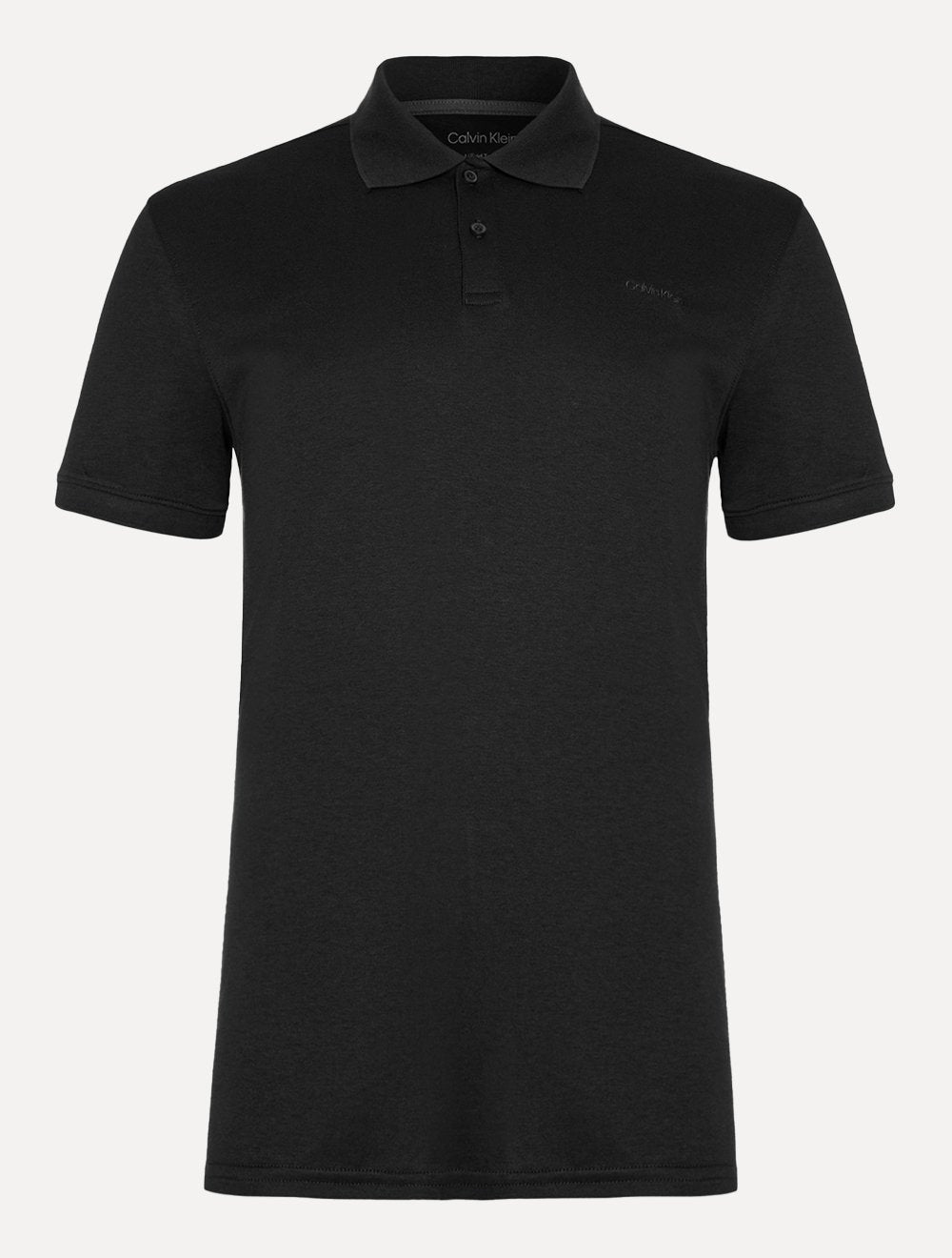 Polo Calvin Klein Masculina Regular Básica Interlock Liquid Touch Preta