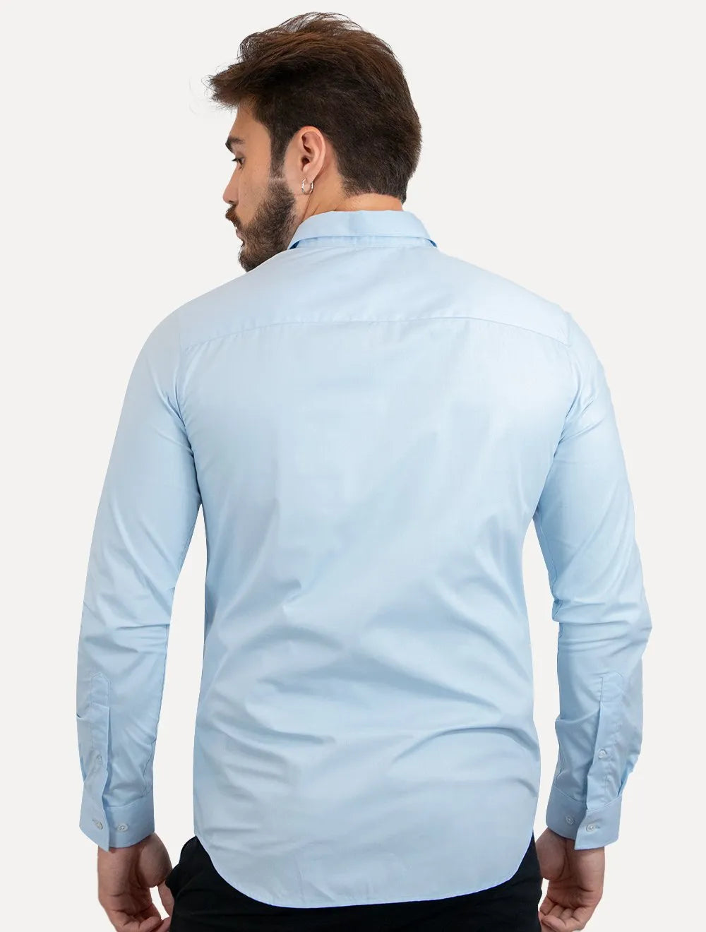 Camisa John John Masculina Slim Blu Logo Azul Claro