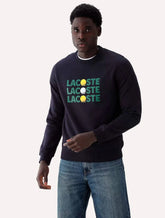Moletom Lacoste Masculino Heavy Cotton Ball Print Azul Marinho