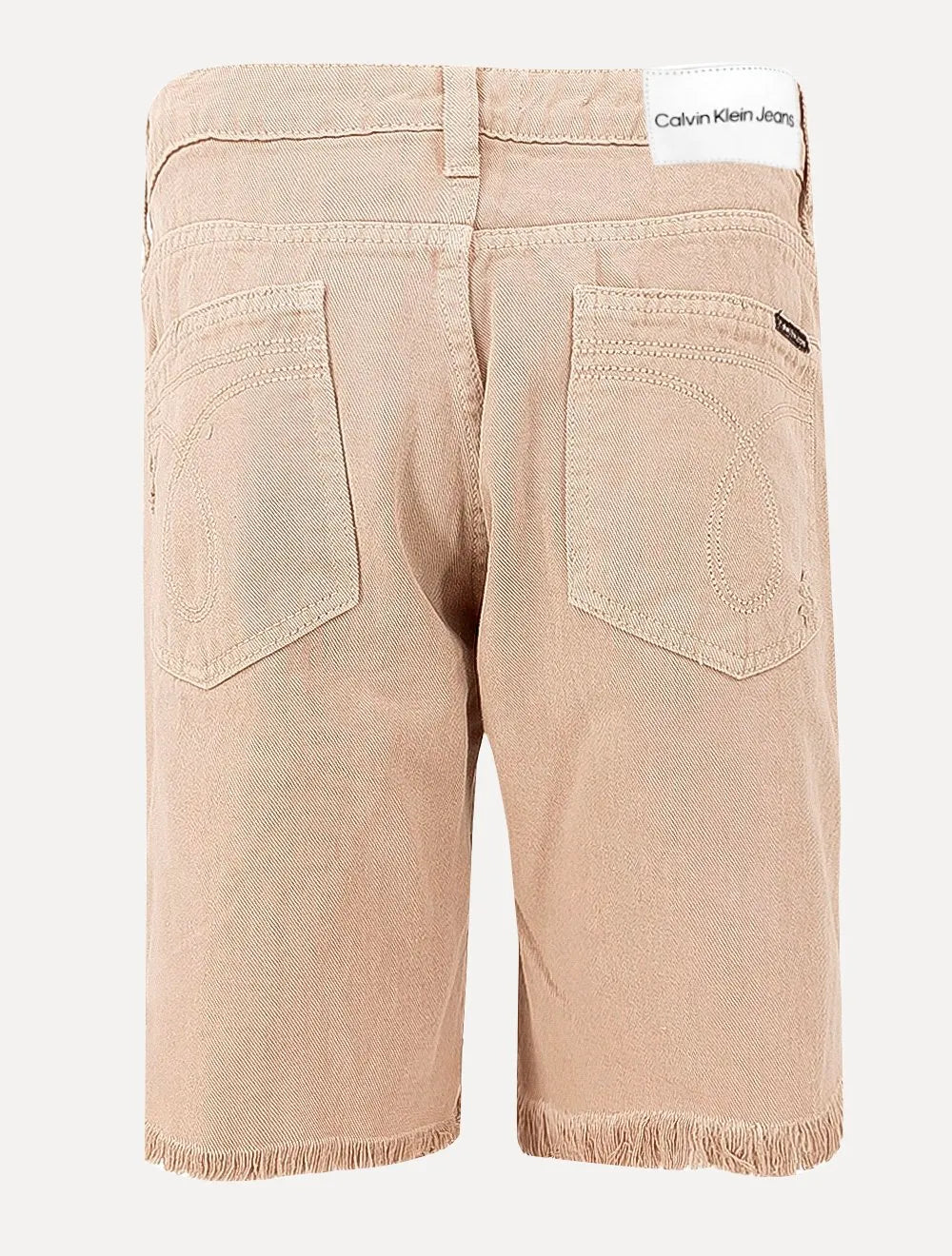 Bermuda Calvin Klein Jeans Destroyed Label Cáqui Claro