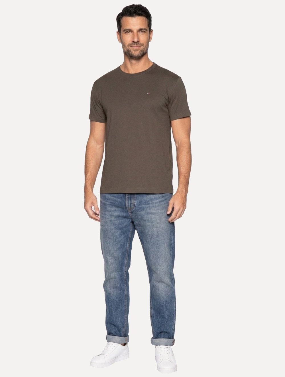 Camiseta Tommy Hilfiger Masculina Essential Cotton Marrom