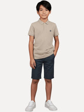 Bermuda Calvin Klein Infantil Slim Color Chino Azul Marinho