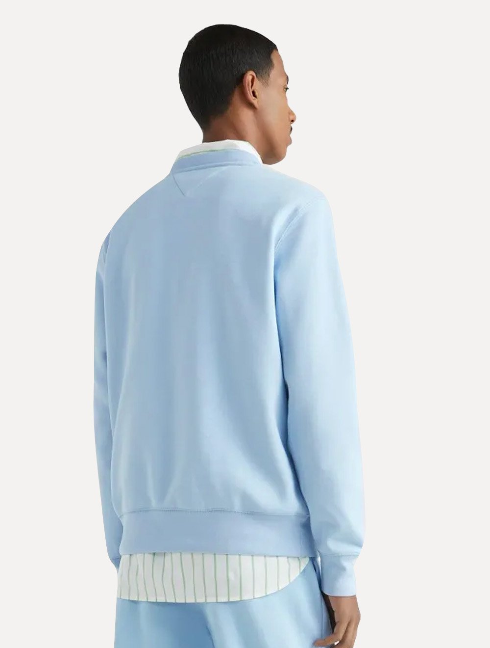 Moletom Tommy Hilfiger Masculino Fleece Logo Crewneck Azul Claro