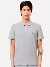Polo Lacoste Masculina Slim Fit Petit Piquet Cinza Mescla