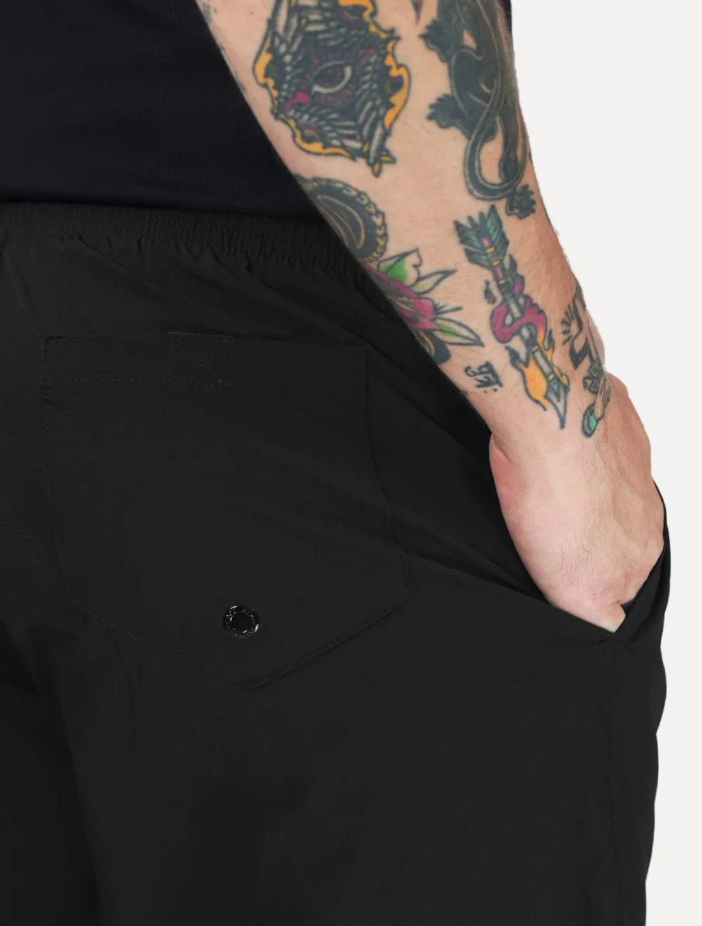 Short King & Joe Masculina Nylon Flex Ripstop Preto