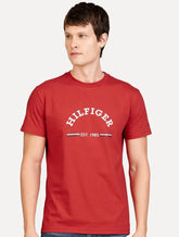 Camiseta Tommy Hilfiger Masculina Monotype Logo Arched Vermelha