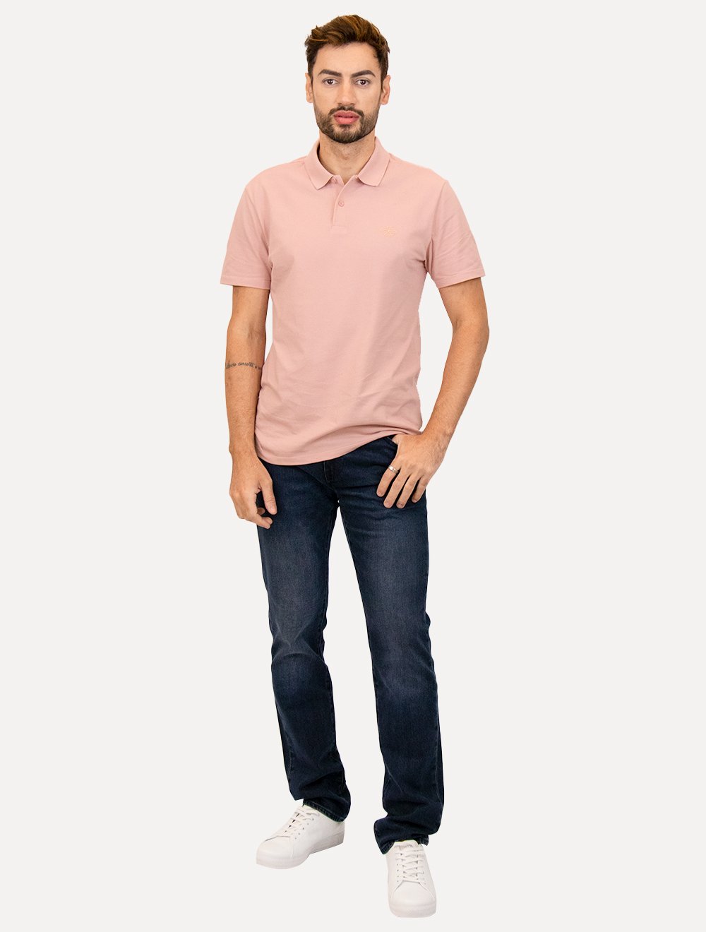 Polo John John Masculina Light Transfer Rosa