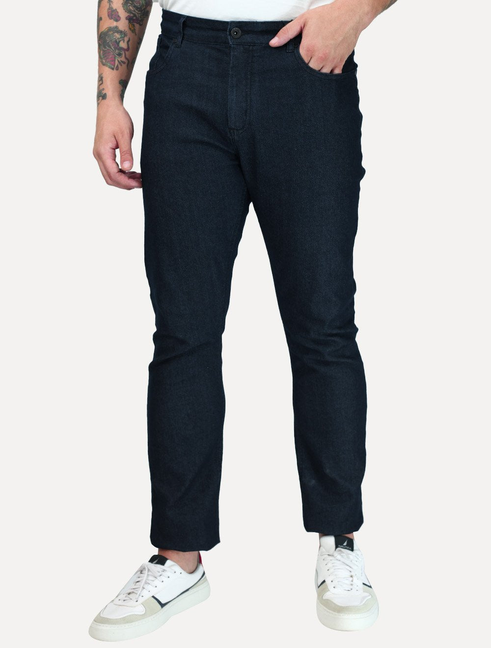 Calça King & Joe Jeans Masculina Regular Smoke Black Azul Marinho