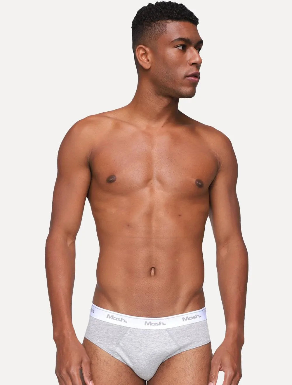 Cueca Mash Slip Cotton Basic Cinza Mescla