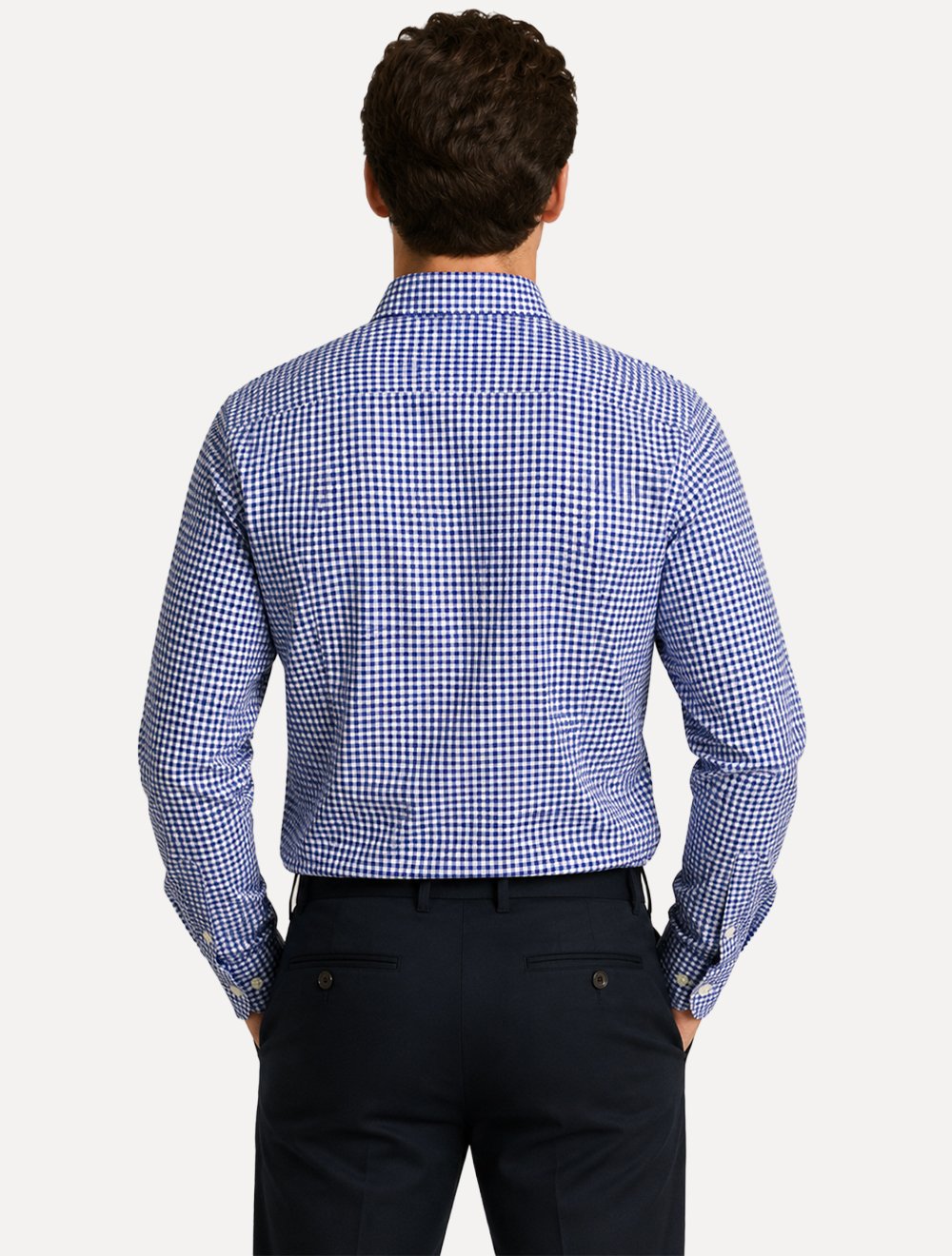 Camisa Tommy Hilfiger Masculina Oxford Regular Gingham Branca/Azul Marinho