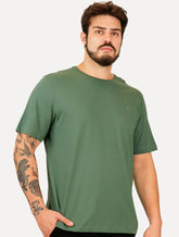 Camiseta Individual Masculina Comfort Logo Verde Escuro