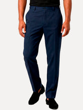 Calça Calvin Klein Masculina Viscose Linho Botão Azul Marinho