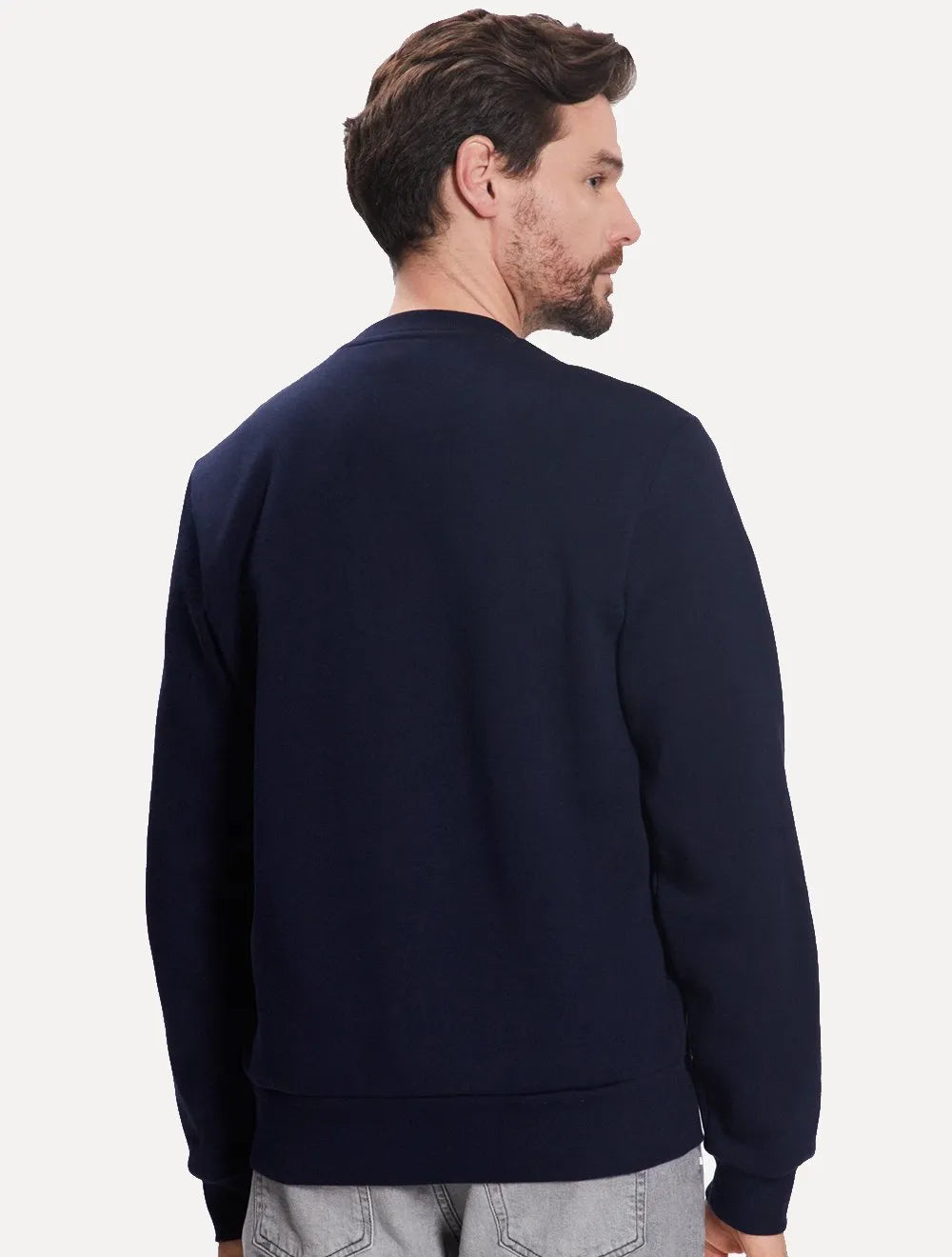 Moletom Lacoste Masculino Crewneck Classic Croco Azul Marinho
