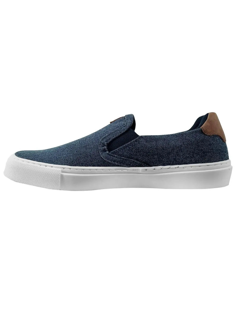 Tênis Dudalina Masculino Zara Slip On Lona Mistral Napa Logo Azul Jeans