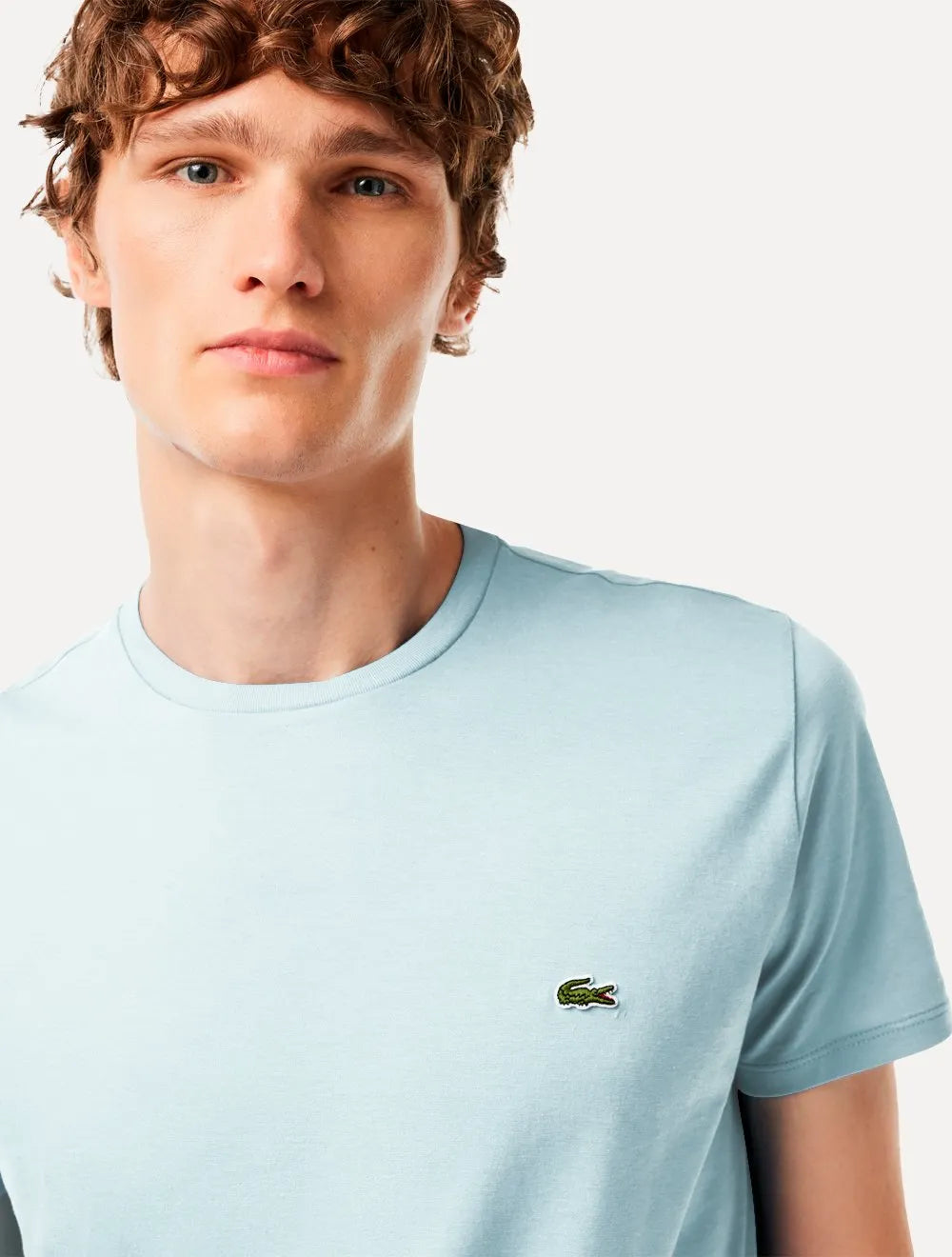 Camiseta Lacoste Masculina Jersey Pima Cotton Azul Claro