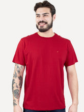 Camiseta Ellus Masculina Cotton Fine Easa Duocolor Vermelha