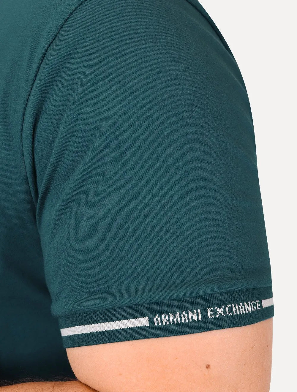 Camiseta Armani Exchange Masculina Regular Fit Manga Verde Floresta