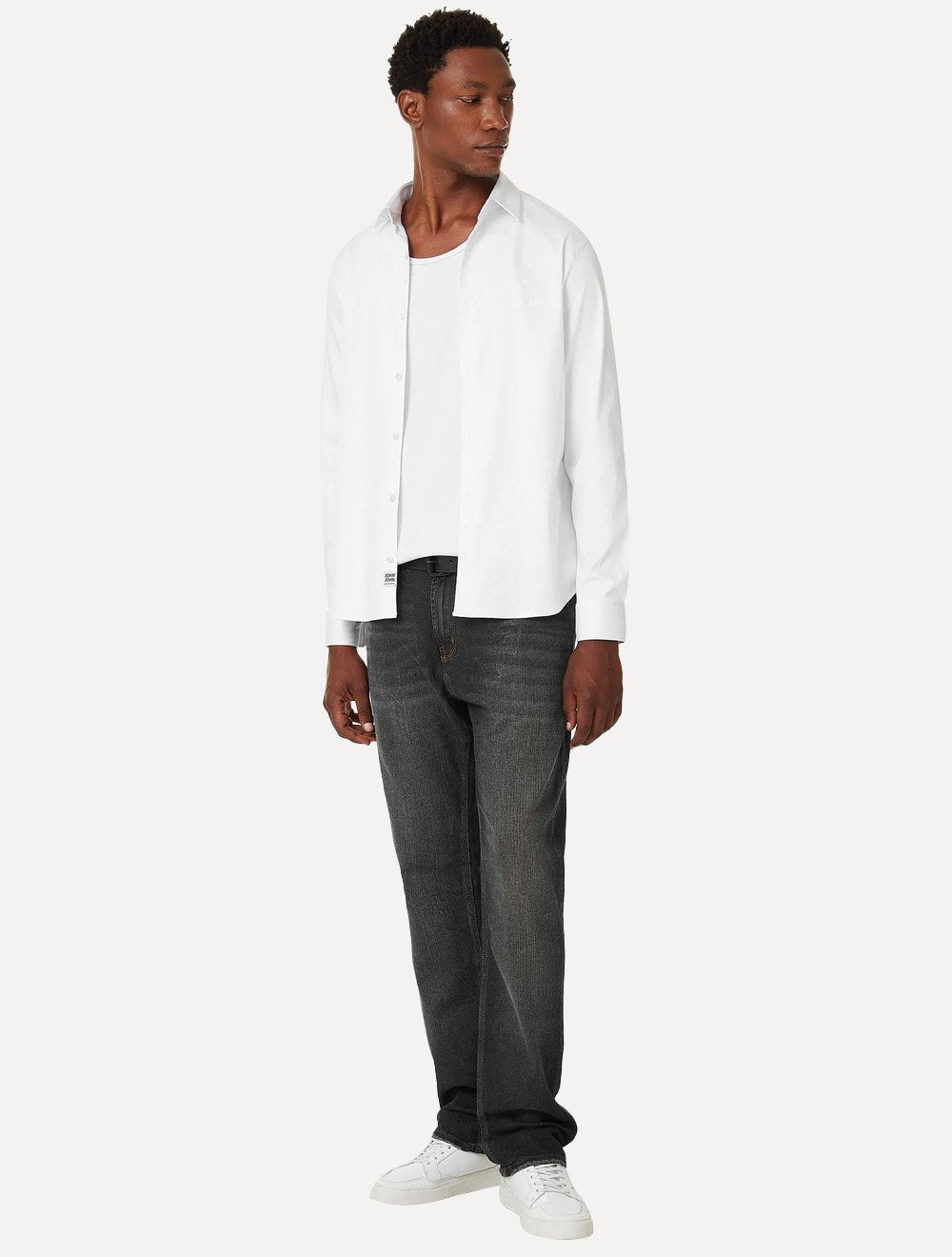 Camisa John John Masculina Ultra Slim White Logo Branca